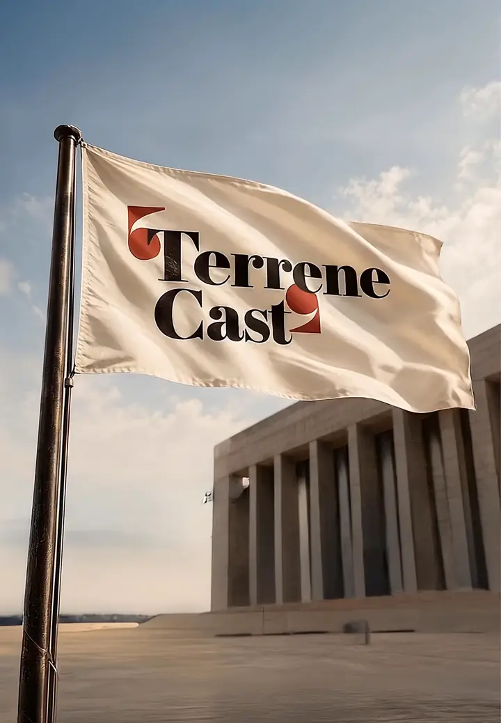 The Terrene Cast flag flying against the sky